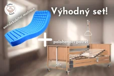 VÝHODNÝ SET: Snížená polohovací postel ECON-LOW + Antidekubitní matrace s potahem