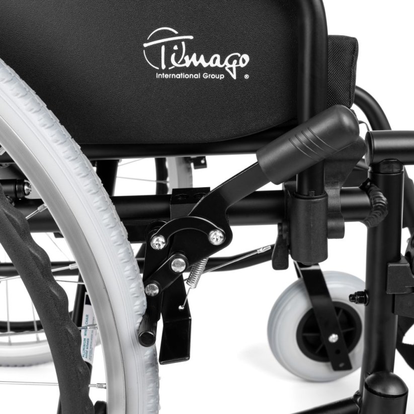 Detail – brzda, antitipper a zadní část rámu vozíku EVERYDAY-TIM.