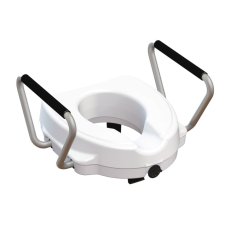Zvedací nástavec na WC s bočními madly, výška 12 cm, ergonomický tvar pro snadné vstávání a bezpečné používání toalety