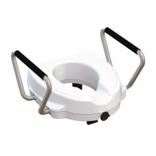 Zvedací nástavec na WC s bočními madly, výška 12 cm, ergonomický tvar pro snadné vstávání a bezpečné používání toalety
