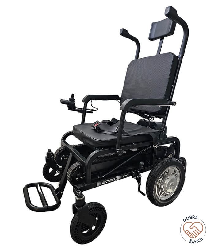 Pásový Schodolez a Elektrický Vozík 2v1 Optimus HLD06, pohled z druhé strany, ergonomická konstrukce, transportní vozík