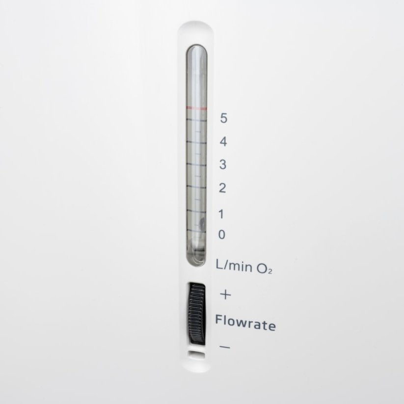 Kyslíkový koncentrátor Yuwell 8F-5A – detail průtokoměru
