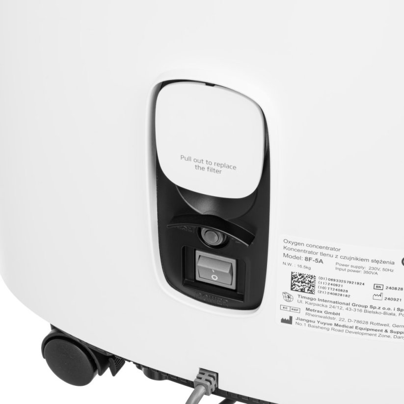 Kyslíkový koncentrátor Yuwell 8F-5A – vypínač