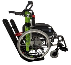 Schodolez OPTIMUS HLD02 s připevněným invalidním vozíkem, stabilní přeprava pro osoby se sníženou pohyblivostí
