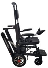 Pásový Schodolez a Elektrický Vozík 3v1 Optimus HLD04, boční pohled, pásy a joystick pro ovládání elektrického vozíku