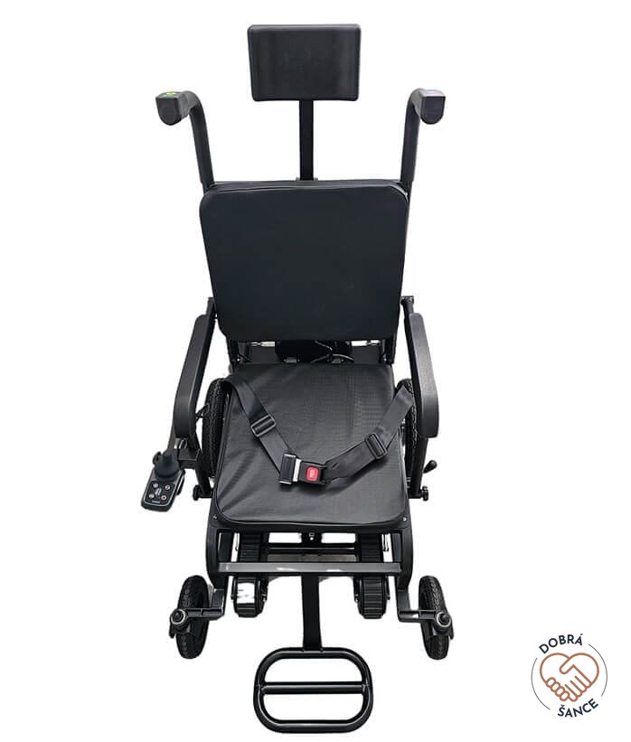 Pásový Schodolez a Elektrický Vozík 2v1 Optimus HLD06, shora zepředu, ovládací panel, stabilní a pohodlná sedačka