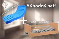 VÝHODNÝ SET: | Snížená polohovací postel DOMIFLEX. + Antidekubitní matrace s potahem