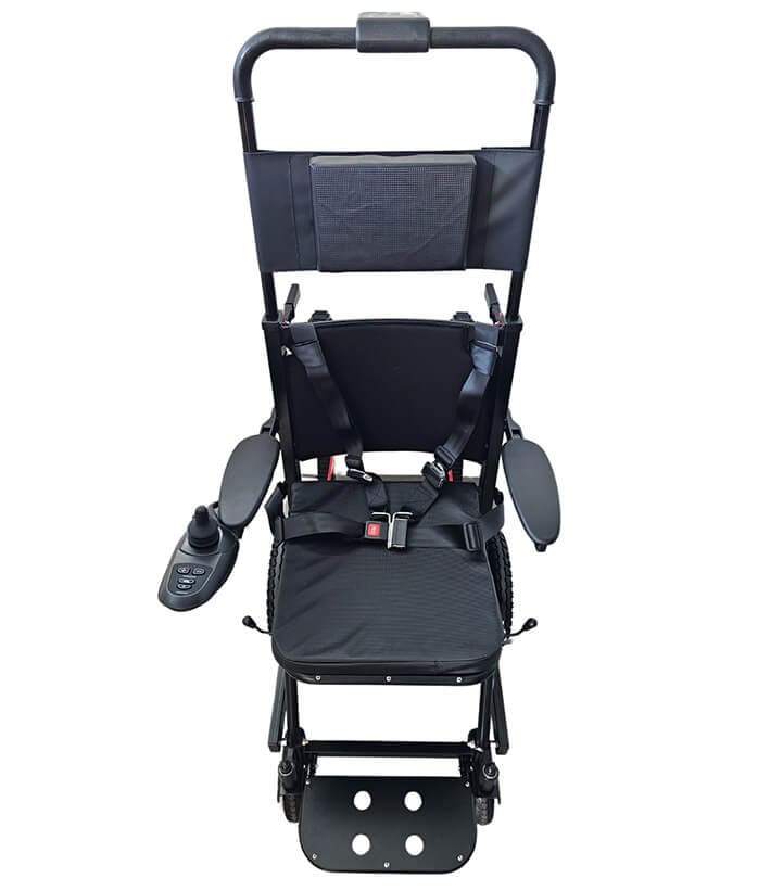 Schodolez a Elektrický Vozík 3v1 Optimus HLD04, pohled z vrchu na ergonomickou sedačku a ovládací prvky