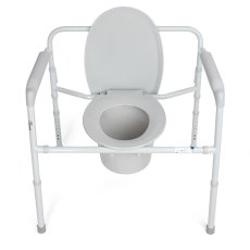 Toaletní křeslo MAXIMUS XXL, pohled shora, otevřené víko a hygienické vědro, pohodlné a bezpečné použití
