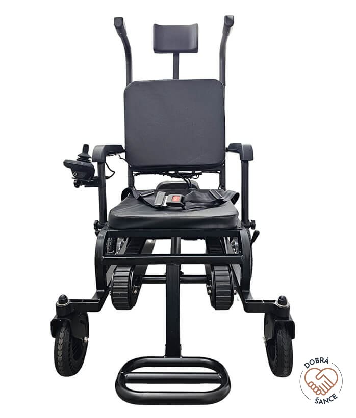 Pásový Schodolez a Elektrický Vozík 2v1 Optimus HLD06, přední pohled, robustní provedení, ergonomická sedačka