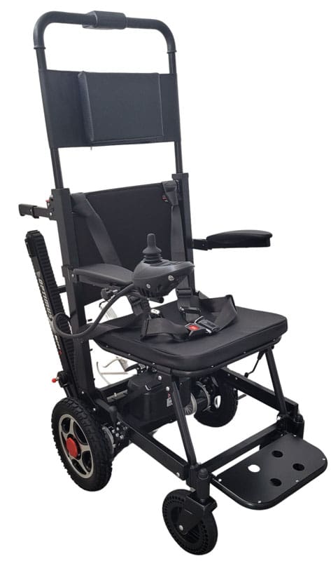 Schodolez a Elektrický Vozík 3v1 Optimus HLD04, černá barva, nosnost 180 kg, joystickové ovládání, elektrické pásy