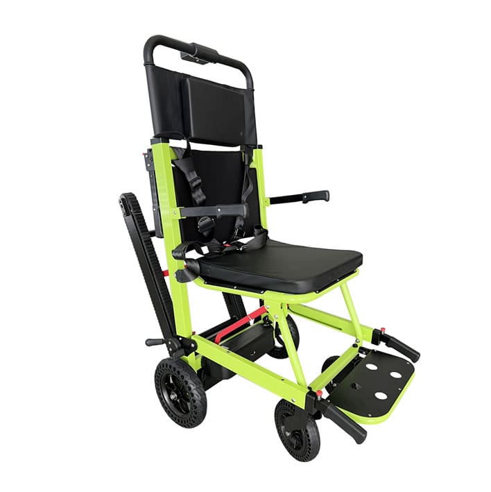 Pásový schodolez OPTIMUS HLD01, zelený, elektrické ovládání pásů, nosnost 180 kg, skládací transportní vozík