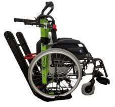 Schodolez OPTIMUS HLD02 s připevněným invalidním vozíkem, stabilní přeprava pro osoby se sníženou pohyblivostí